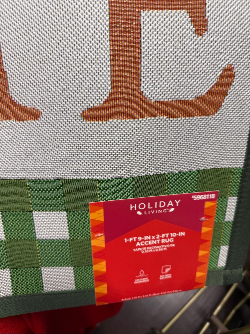Autumn Pumpkin Fall Accent Rug Green Orange Checker Door Mat HOME decor - Picture 7 of 9